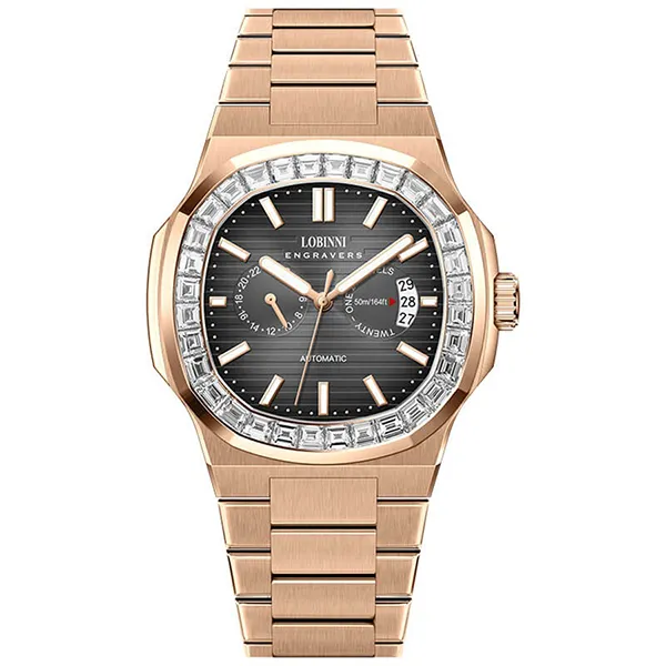 Đồng Hồ Nam Lobinni LB19069G (19069-D2-T2) Màu Đen - Vàng Hồng