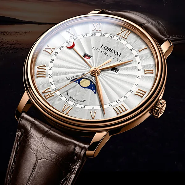 Đồng Hồ Nam Lobinni Quartz Watch LB3603G-D1 Màu Nâu/Bạc