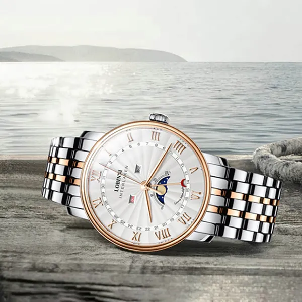 Đồng Hồ Nam Lobinni Quartz Watch LB3603G-T1 Màu Demi Mặt Bạc