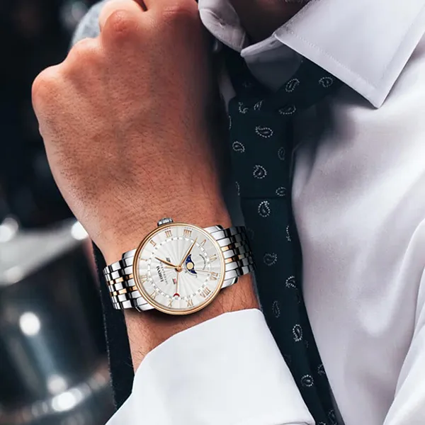 Đồng Hồ Nam Lobinni Quartz Watch LB3603G-T1 Màu Demi Mặt Bạc