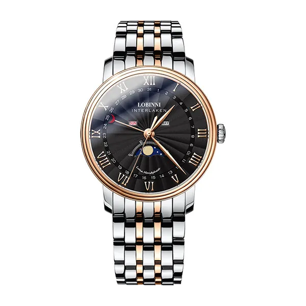 Đồng Hồ Nam Lobinni Quartz Watch LB3603G-T2 Màu Demi Mặt Đen