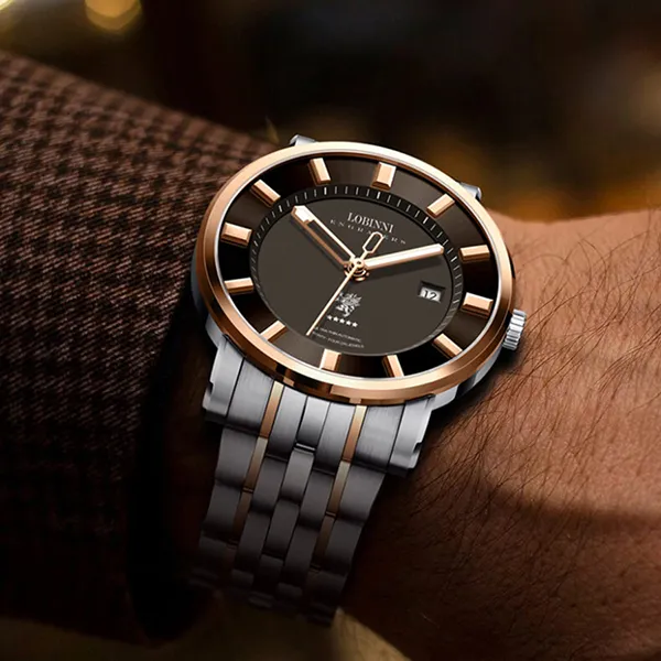 Đồng Hồ Nam Lobinni Watch LB5001G-T3 Màu Demi Mặt Nâu