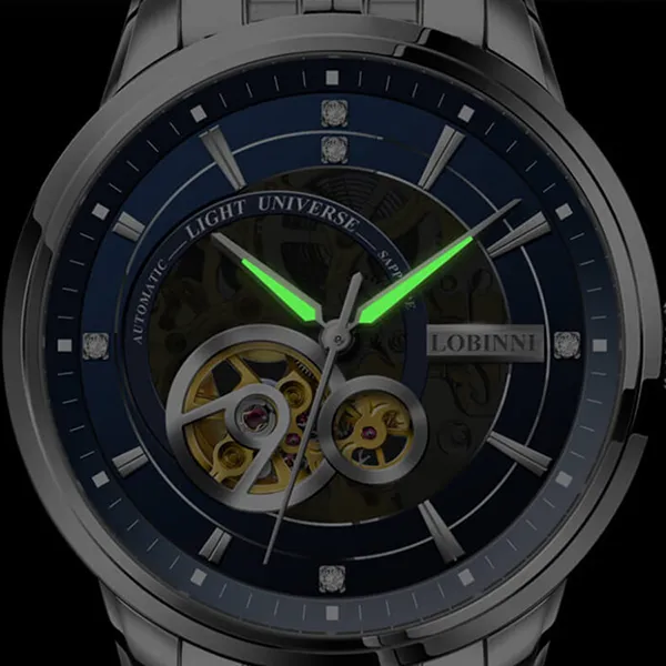 Đồng Hồ Nam Lobinni Watch LB5013G-T3 Màu Bạc/Xanh