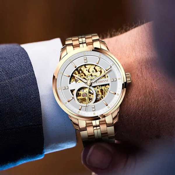 Đồng Hồ Nam Lobinni Watch LB5014G-T2 Màu Vàng Hồng