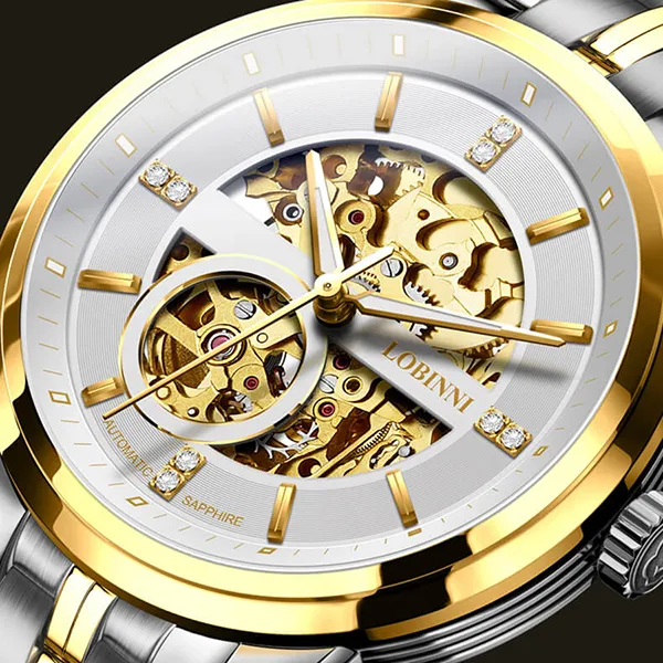 Đồng Hồ Nam Lobinni Watch LB5014G-T3 Màu Bạc/Vàng Gold