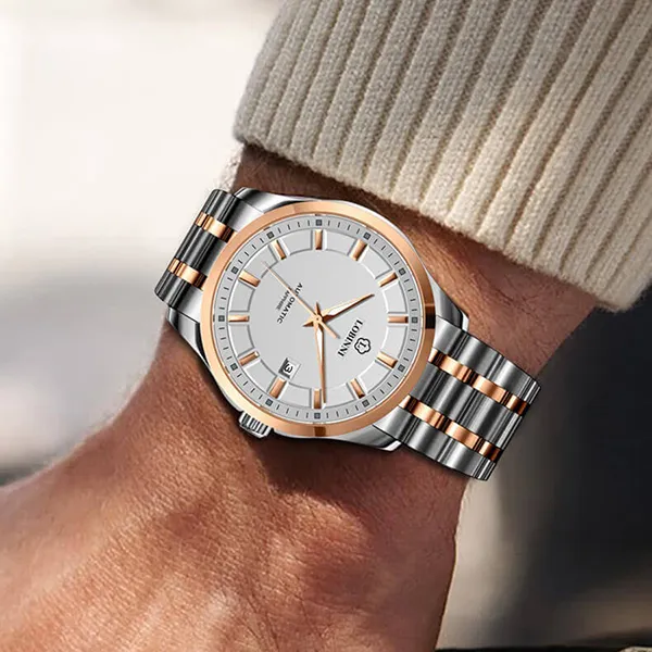 Đồng Hồ Nam Lobinni Watch LB9005G-T2 Màu Bạc/Vàng Hồng