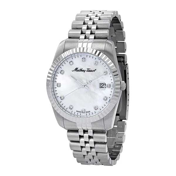 Đồng Hồ Nam Mathey Tissot II Quartz Crystal Mother Of Pearl Dial Watch H710AI Màu Bạc