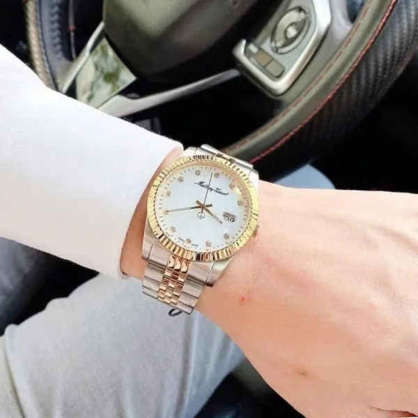 Đồng Hồ Nam Mathey Tissot II Quartz Crystal Mother Of Pearl Dial Watch H710BI Màu Demi