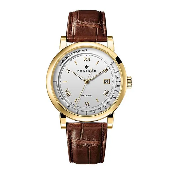 Đồng Hồ Nam Poniger Automatic P305G-D1 Màu Nâu - Vàng