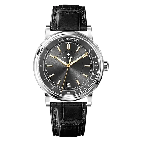 Đồng Hồ Nam Poniger Automatic P517G-D2 Màu Đen - Bạc