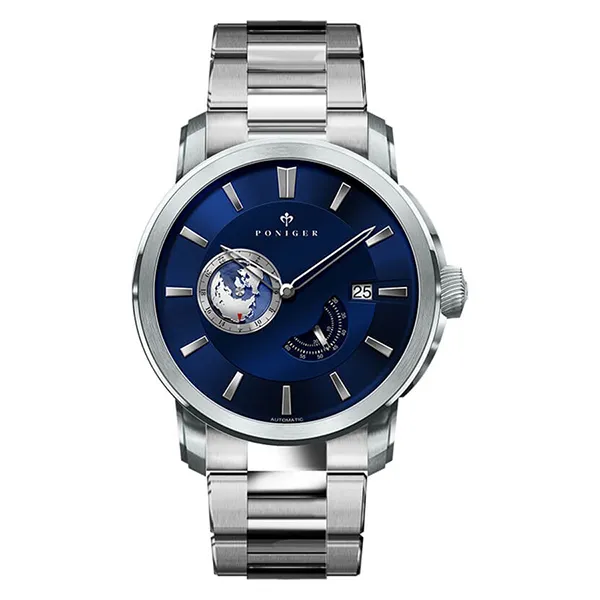 Đồng Hồ Nam Poniger Automatic Watch P523G-T1 Màu Bạc Xanh
