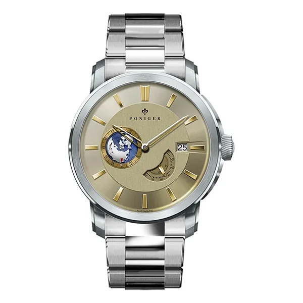Đồng Hồ Nam Poniger Automatic Watch P523G-T2 Màu Bạc Vàng