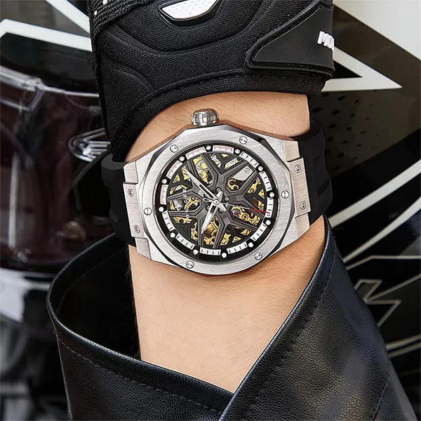 Đồng Hồ Nam Poniger Automatic Watch P618G-S4 Màu Đen Xám