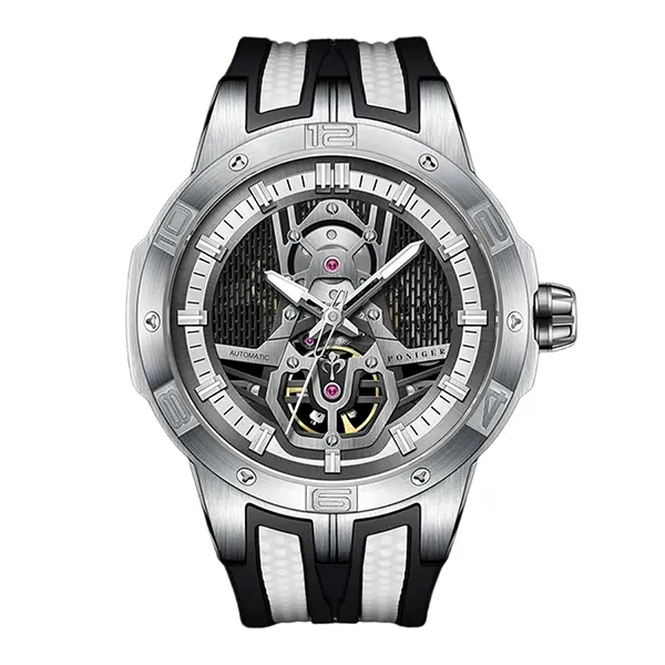 Đồng Hồ Nam Poniger Men's Skeleton Watch P620G-S1 Màu Đen Xám