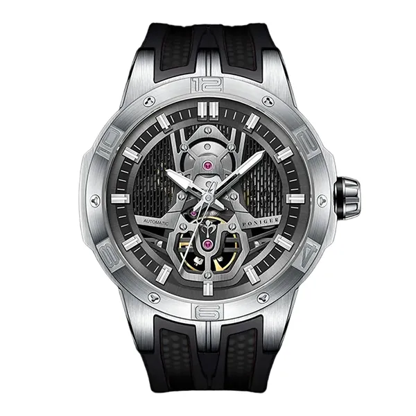 Đồng Hồ Nam Poniger Men's Skeleton Watch P620G-S2 Màu Đen Xám