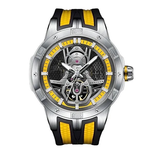 Đồng Hồ Nam Poniger Men's Skeleton Watch P620G-S5 Màu Vàng Đen