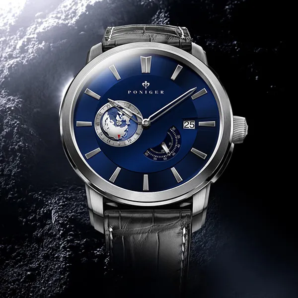 Đồng Hồ Nam Poniger P523G-D1 Automatic Màu Đen Xanh