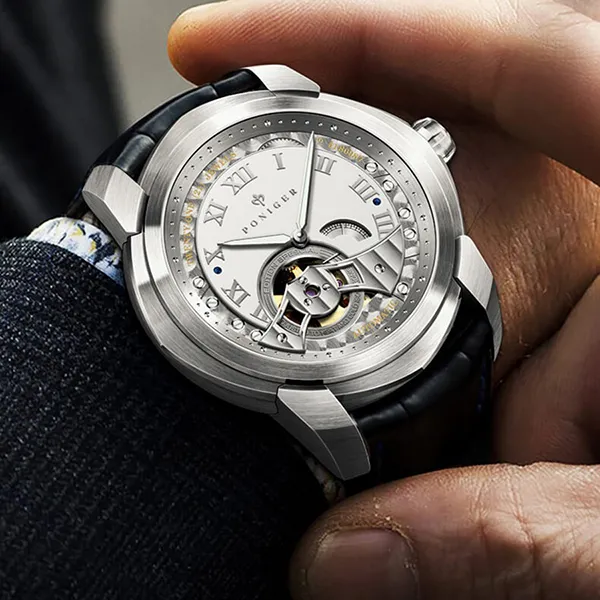 Đồng Hồ Nam Poniger P529G-D1 Automatic Màu Đen Bạc