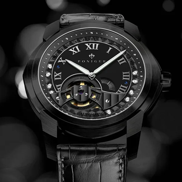 Đồng Hồ Nam Poniger P529G-D2 Automatic Màu Đen