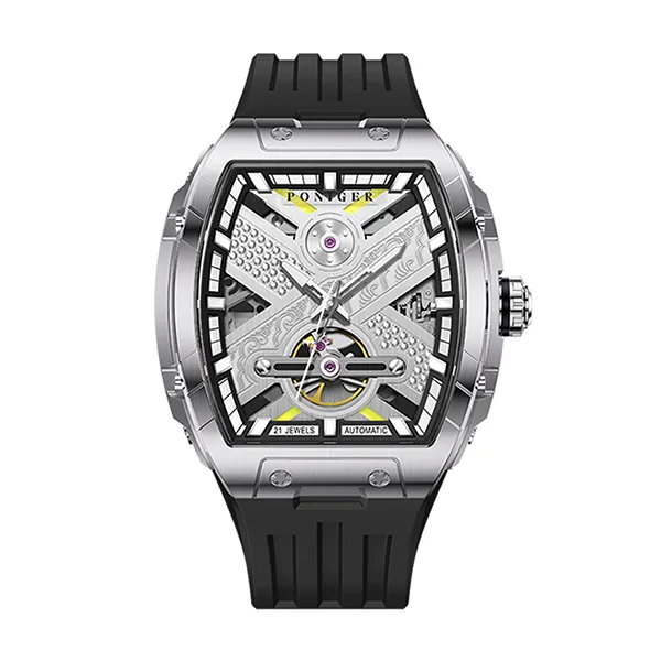 Đồng Hồ Nam Poniger P615G-S3 Automatic Màu Đen Bạc