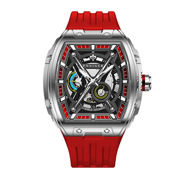 Đồng Hồ Nam Poniger P616G-S4 Automatic Màu Đỏ Xám