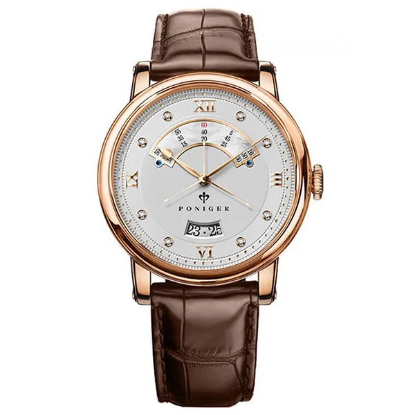 Đồng Hồ Nam Poniger P719G-D1 Automatic Màu Nâu - Vàng Hồng