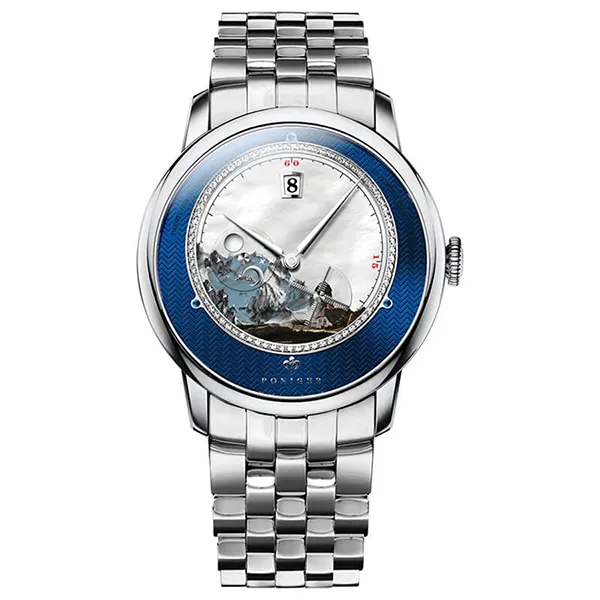 Đồng Hồ Nam Poniger P723G-T1 Automatic Màu Xanh Bạc