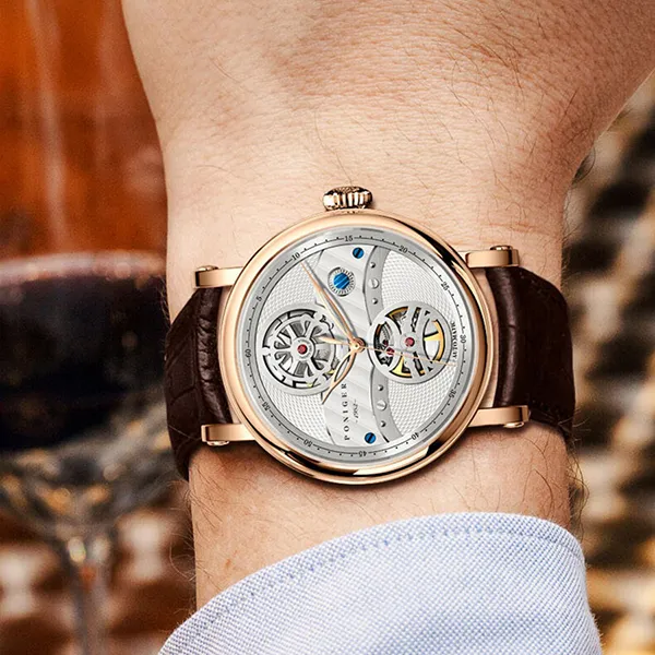 Đồng Hồ Nam Poniger P817G-D1 Automatic Màu Bạc - Vàng Hồng