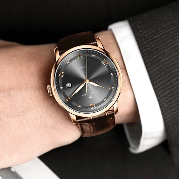 Đồng Hồ Nam Poniger P917G-D2 Màu Nâu Đen