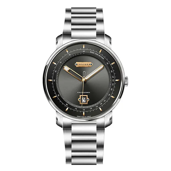 Đồng Hồ Nam Poniger Ultra-Slim Automatic Wristwatches For Men P913G-T2 Màu Vàng Đen