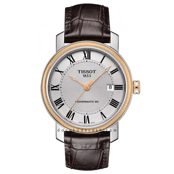 Đồng Hồ Nam Tissot Bridgeport Powermatic 80 T097.407.26.033.00 (T0974072603300) Màu Bạc - Nâu