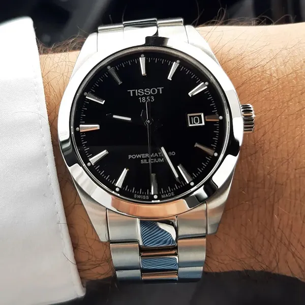 Đồng Hồ Nam Tissot Gentleman Powermatic 80 Silicium T127.407.11.051.00 (T1274071105100) Màu Bạc Đen