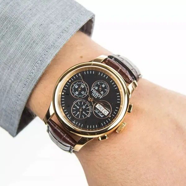 Đồng Hồ Nam Tissot Le Locle Automatic Chronograph Watch T41.5.317.51 Màu Nâu