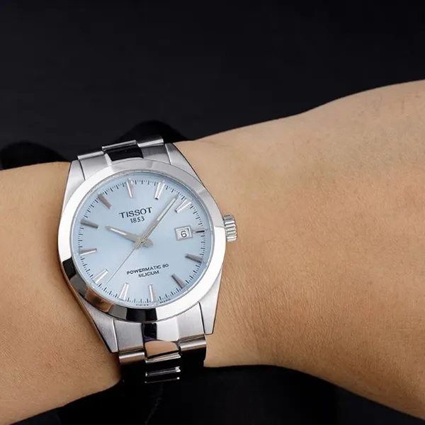 Đồng Hồ Nam Tissot Powermatic 80 Silicium T127.407.11.351.00 (T1274071135100) Màu Xanh Bạc