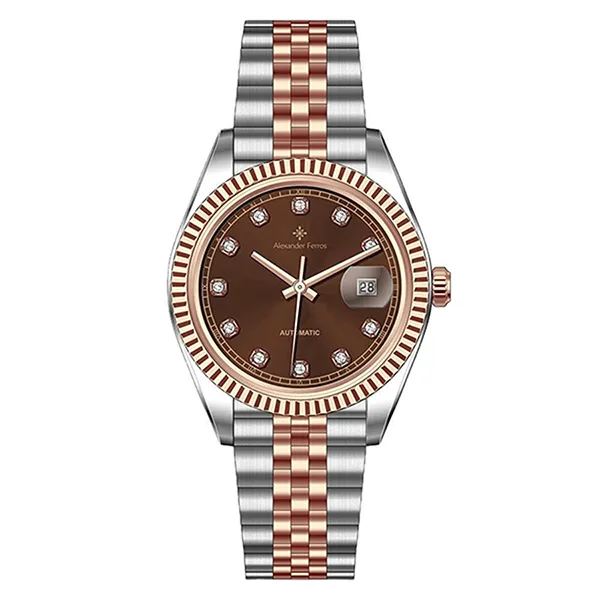 Đồng Hồ Nữ Alexander Ferros 8222D/08 Màu Bạc - Nâu