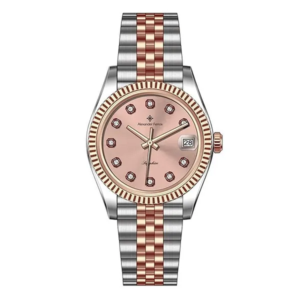 Đồng Hồ Nữ Alexander Ferros 8222D/16 Màu Vàng Hồng
