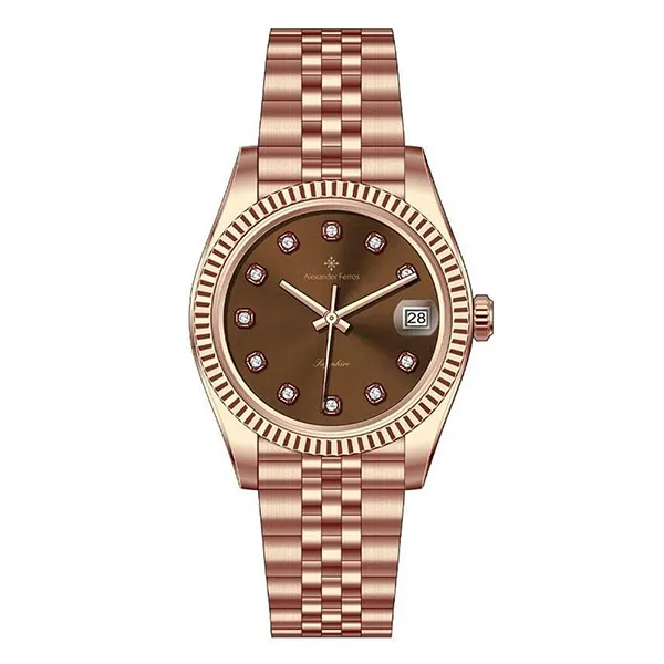 Đồng Hồ Nữ Alexander Ferros 8222R/08 Màu Vàng Nâu