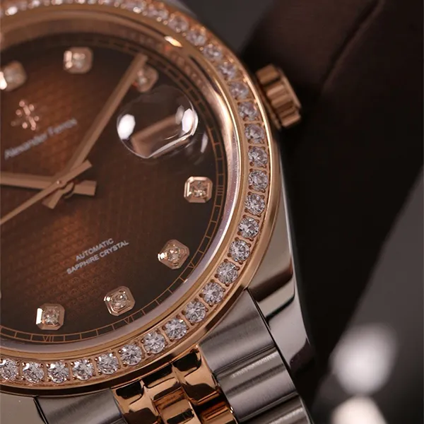 Đồng Hồ Nữ Alexander Ferros Automatic 8201D-08 31mm Màu Nâu Bạc