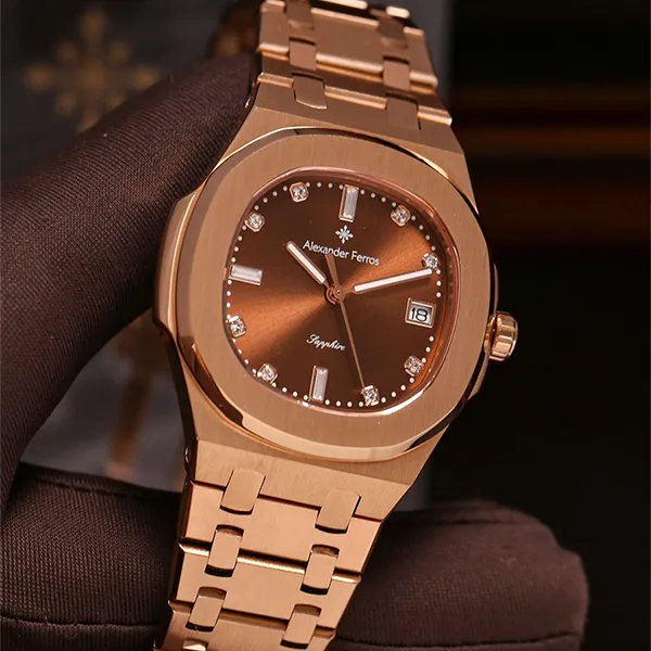 Đồng Hồ Nữ Alexander Ferros Quartz 6152R-08 33mm Màu Vàng Hồng