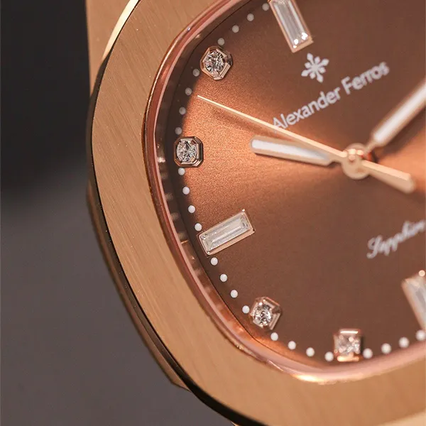 Đồng Hồ Nữ Alexander Ferros Quartz 6152R-08 33mm Màu Vàng Hồng