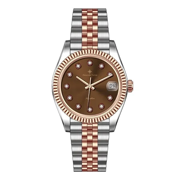 Đồng Hồ Nữ Alexander Ferros Quartz 8222D-08 31mm Màu Bạc - Nâu