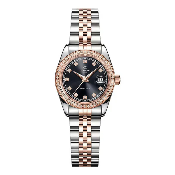Đồng Hồ Nữ Carnival 8131L2-CH-D Màu Đen - Bạc