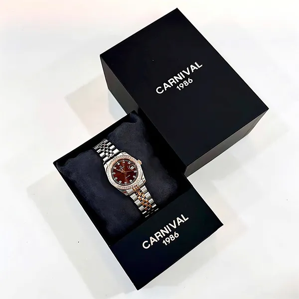 Đồng Hồ Nữ Carnival 8131L2-CH-N Màu Bạc - Nâu