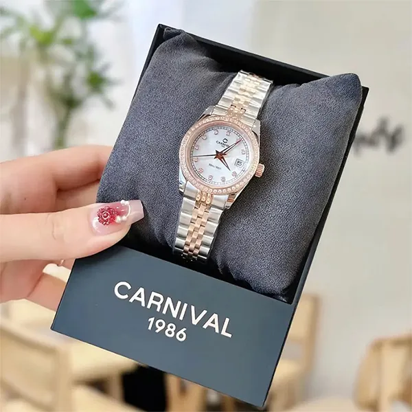 Đồng Hồ Nữ Carnival 8131L2-CH-T Màu Vàng - Bạc