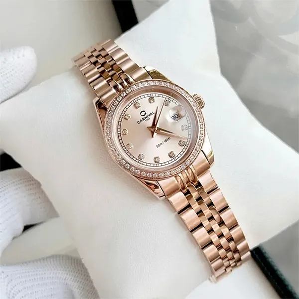 Đồng Hồ Nữ Carnival 8131L2-VH-NN Màu Vàng Hồng