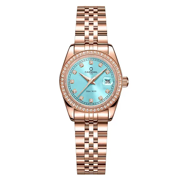 Đồng Hồ Nữ Carnival 8131L2-VH-XT Màu Xanh - Vàng