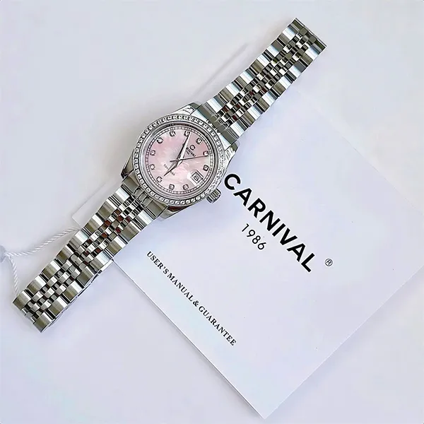 Đồng Hồ Nữ Carnival 8131L2-VT-HK Màu Hồng Bạc