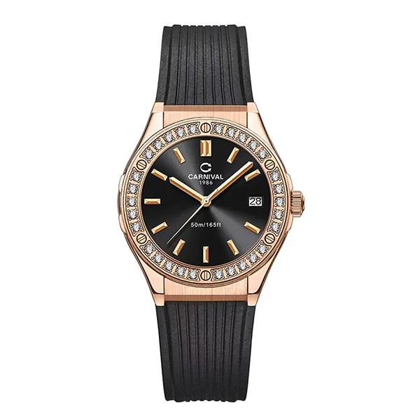 Đồng Hồ Nữ Carnival Fusion Quartz Watch 8168L2-VH-DCS-D Màu Đen/Vàng Hồng
