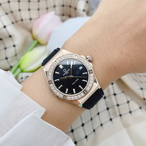 Đồng Hồ Nữ Carnival Fusion Quartz Watch 8168L2-VH-DCS-D Màu Đen/Vàng Hồng