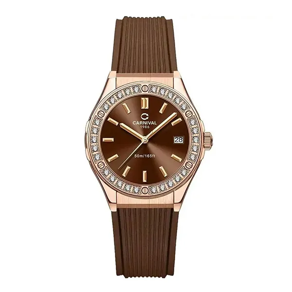 Đồng Hồ Nữ Carnival Fusion Quartz Watch 8168L2-VH-DCS-N Màu Nâu